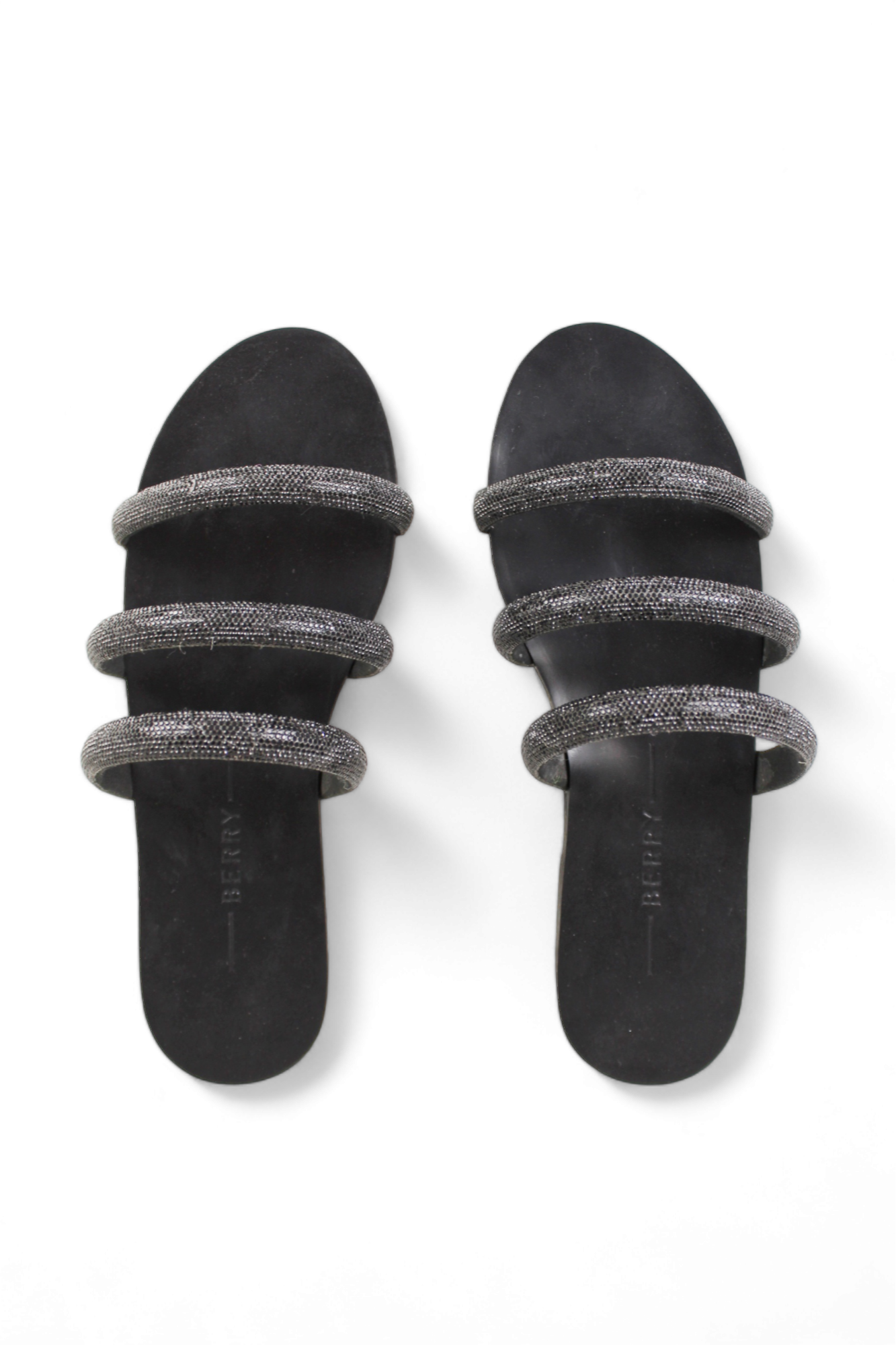 SANDALIA TRIPLE TIRA BRILLOS