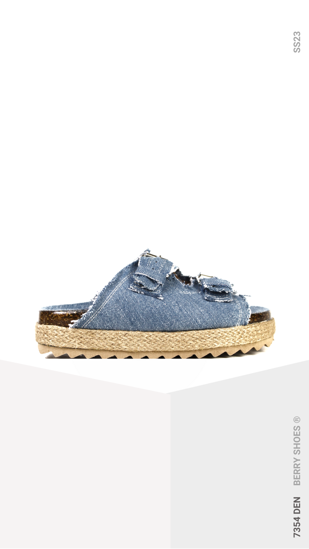 SANDALIA PLANA DOBLE HEBILLA DENIM