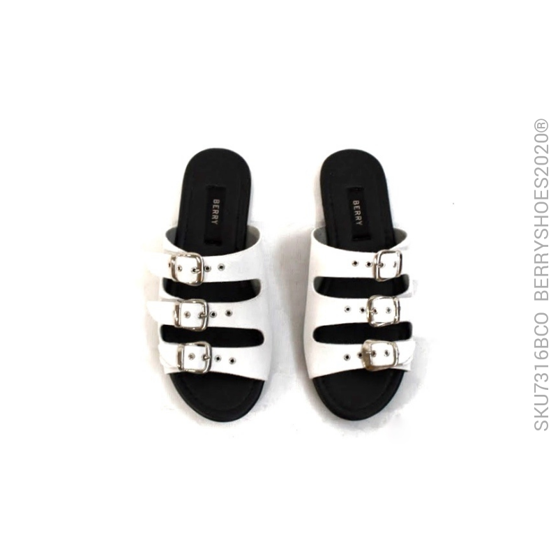 Sandalia 3 herrajes - Berry shoes México - Sandalias - 7316BCO