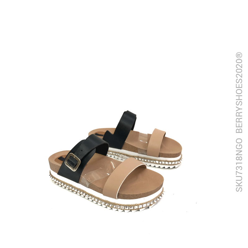Sandalia combinada mica - Berry shoes México - Sandalias - 7318NGO