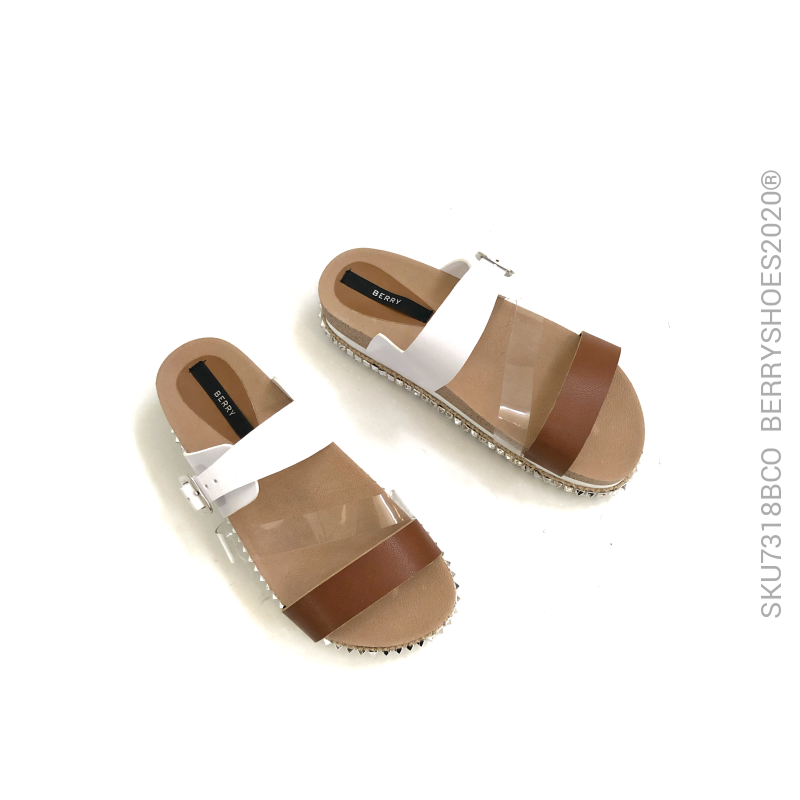 Sandalia combinada mica - Berry shoes México - Sandalias - 7318BCO