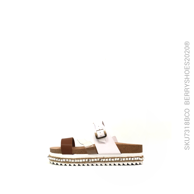 Sandalia combinada mica - Berry shoes México - Sandalias - 7318BCO