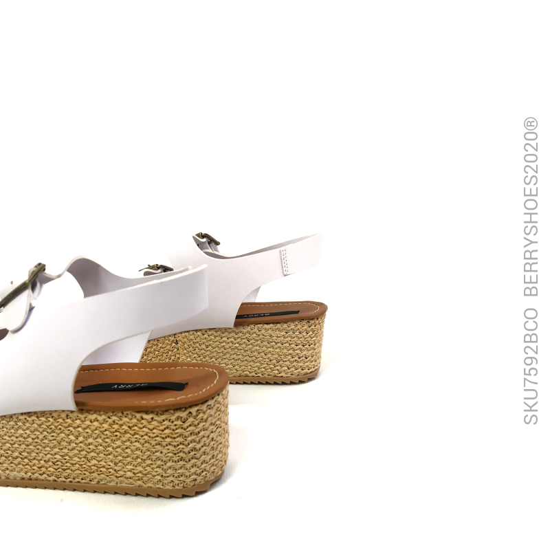 Plataforma triple hebilla - Berry shoes México - Plataforma - 7592BCO