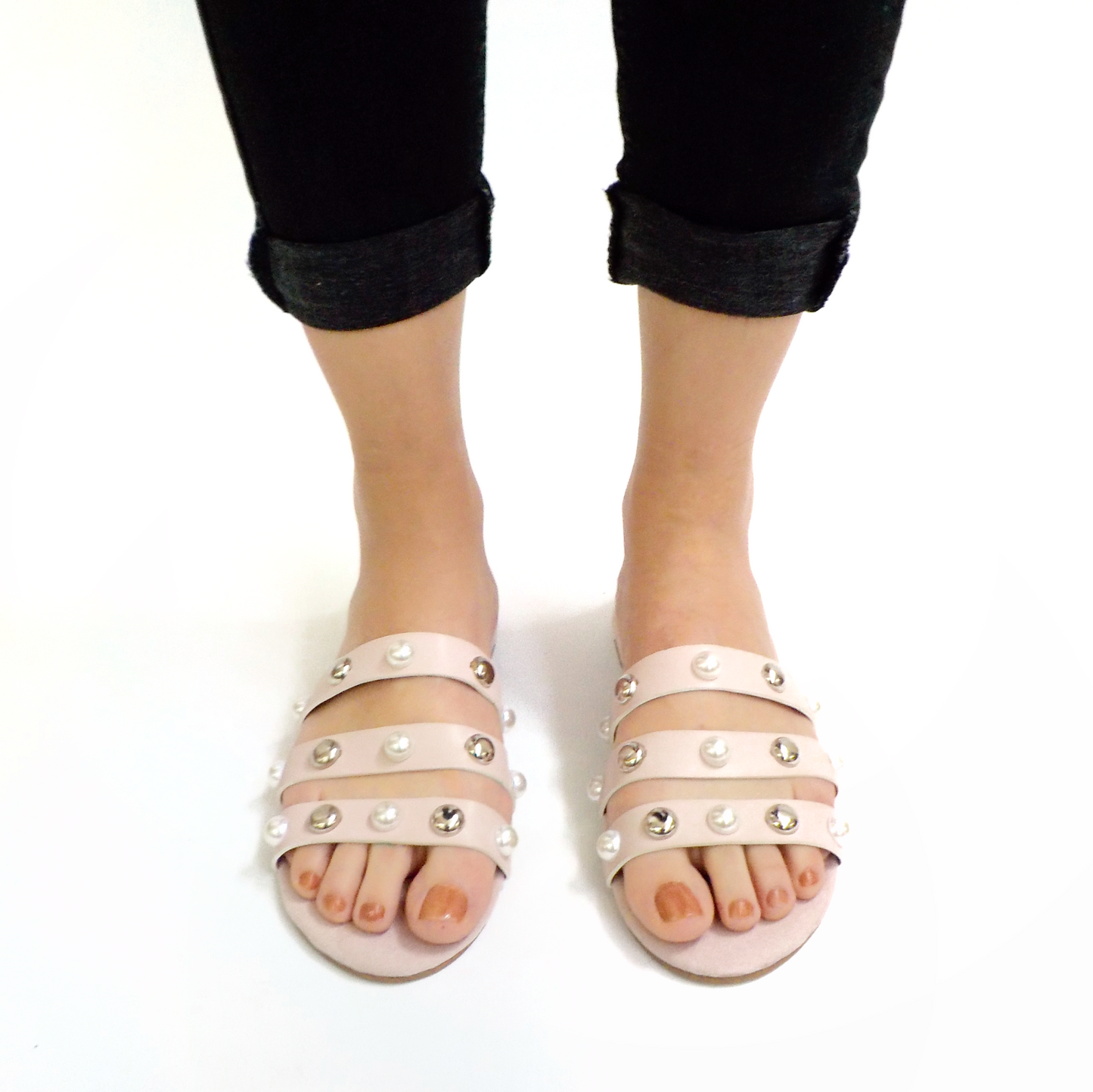 Sandalia tira perlas - Berry shoes México - Sandalias - 7351ROS