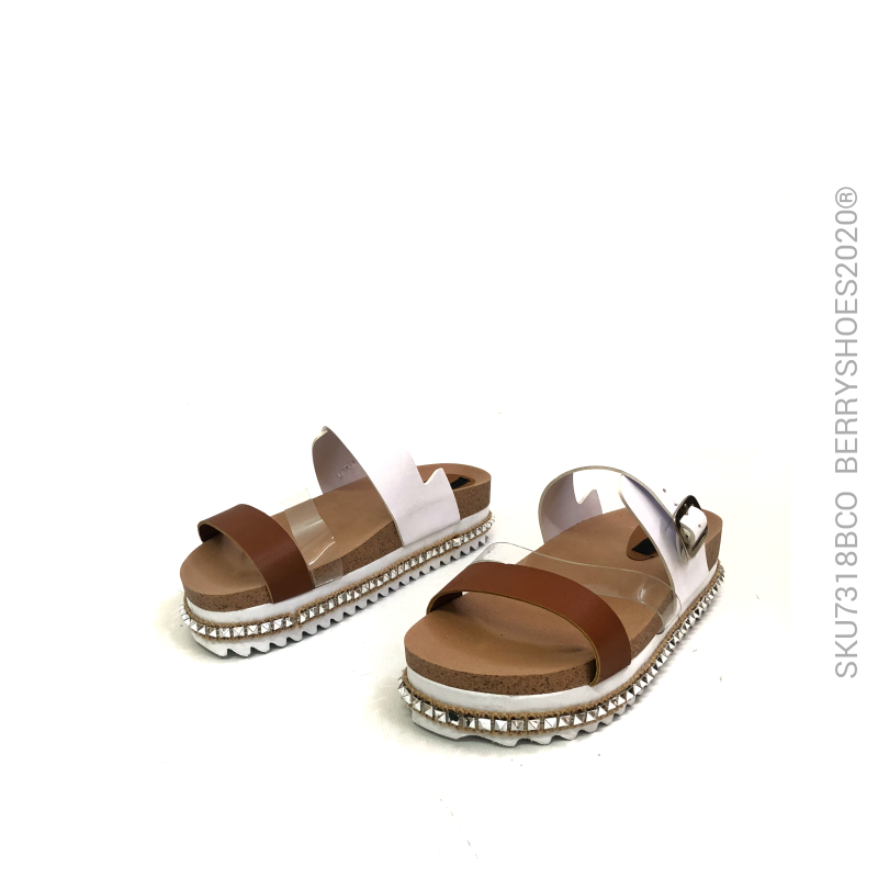 Sandalia combinada mica - Berry shoes México - Sandalias - 7318BCO