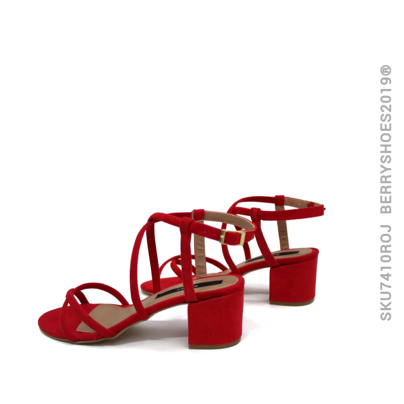 Sandalia alta media luna - Berry shoes México - Sandalia Alta - 7410ROJ